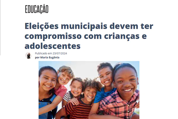 Eleições municipais devem ter compromisso com crianças e adolescentes